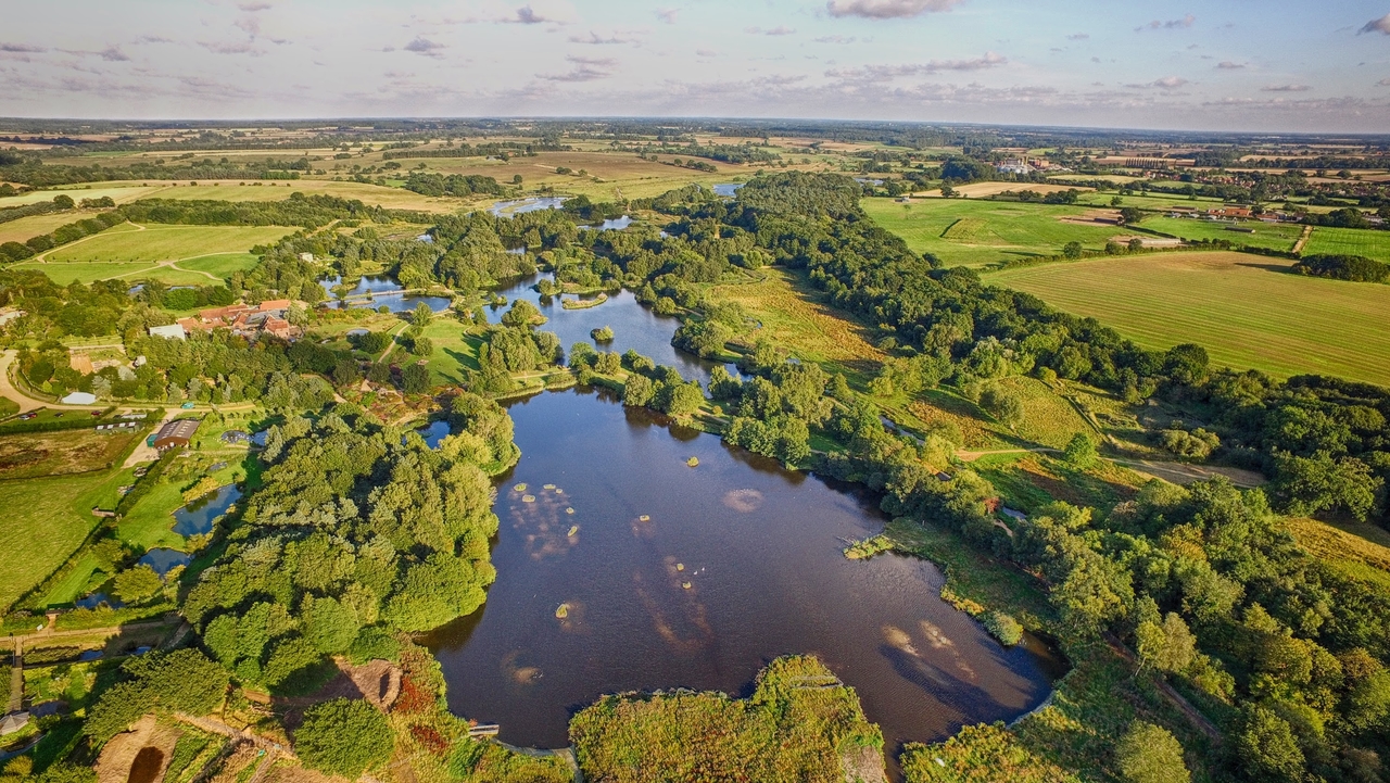 Looking south from Pensthorpe in Norfolk