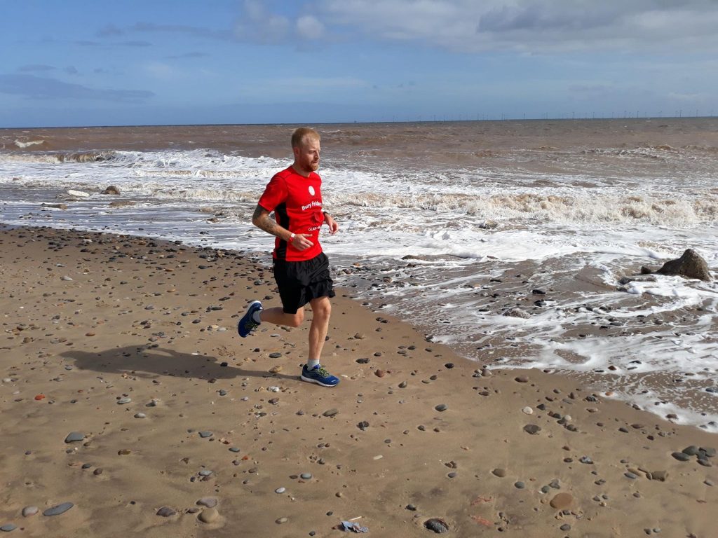 Photo: Jonny Rankin undertaking the marathon run. Credit: Nick Moran.