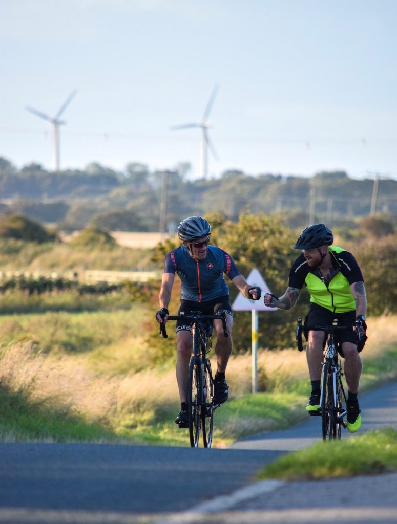 Photo: Nick Moran and Jonny Rankin arriving into Kilnsea. Credit: Beth Clyne.