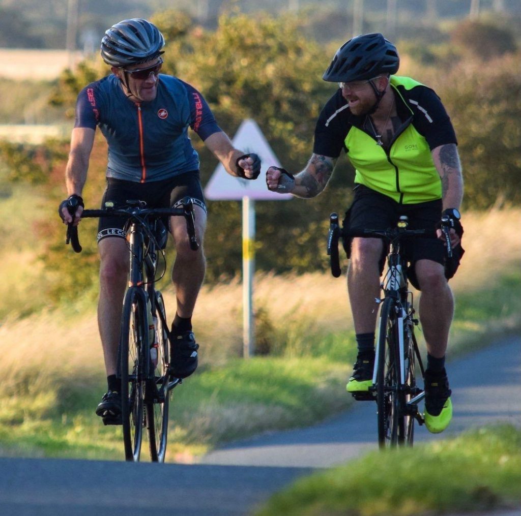 Photo: Nick Moran and Jonny Rankin arriving into Kilnsea. Credit: Beth Clyne.