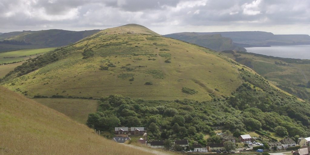 Photo: The dramatic backdrop of Bindon Hill on the Dorset coast; according to our data, one of our birds spent some time in the trees flanking the Iron Age hill fort (© Jim Champion - Own work, CC BY 2.5, https://commons.wikimedia.org/w/index.php?curid=1301323)